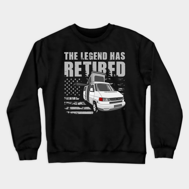 The Legend Has Retired Funny Camping Retirement Gift Idea Crewneck Sweatshirt by Tesszero